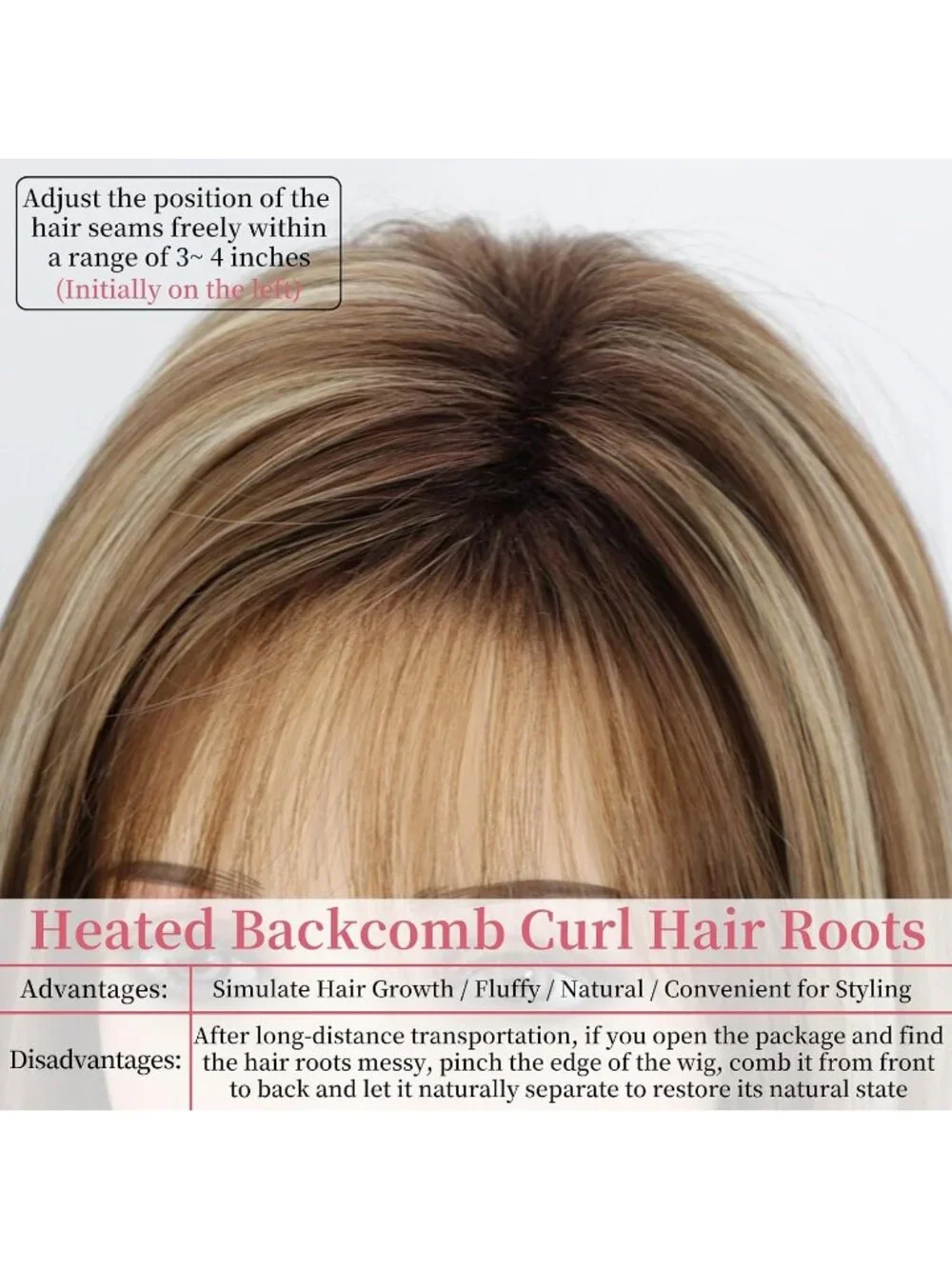Women's Brown Blonde 12 Inch Mid Length Heat Synthetic Straight Layered Bob Wigs